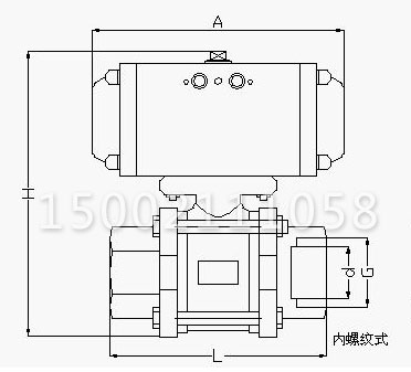 Q611F氣動三片式球閥結(jié)構(gòu)圖