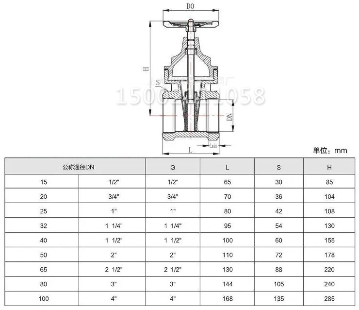 Z15X絲口軟密封閘閥結(jié)構(gòu)圖