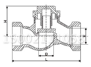 不銹鋼絲扣止回閥H11W結(jié)構(gòu)尺寸