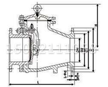 PH44H排渣止回閥結(jié)構(gòu)尺寸