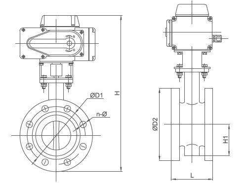 IP68防水型電動蝶閥結(jié)構(gòu)尺寸