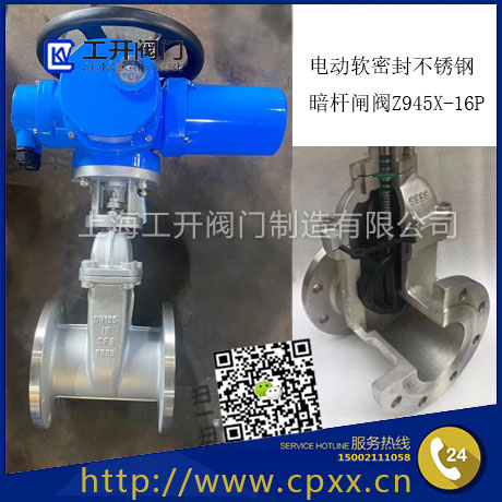 Z945X-16P電動(dòng)不銹鋼軟密封閘閥-暗桿不銹鋼電動(dòng)閘閥-電動(dòng)不銹鋼閘閥